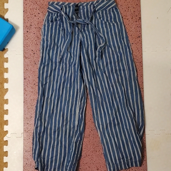 Blue and White Striped American Eagle Pants - Picture 1 of 5
